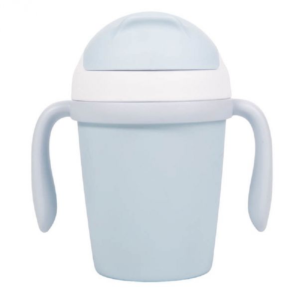 Tasse d'apprentissage en plastique biodégradable bleue