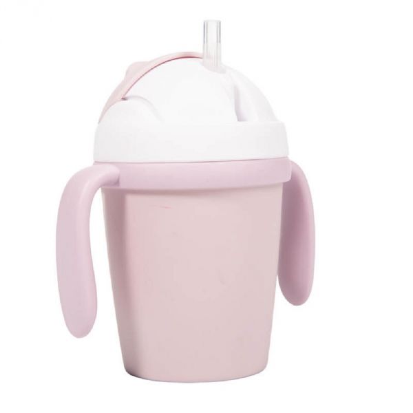 Tasse d'apprentissage en plastique biodégradable rose