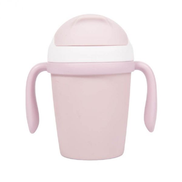 Tasse d'apprentissage en plastique biodégradable rose