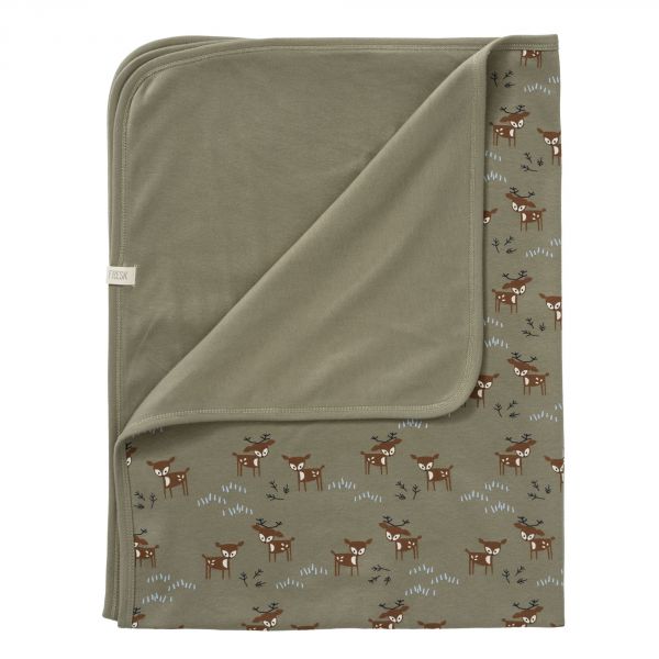 Couverture bébé Deer Olive - 80 x 100 cm