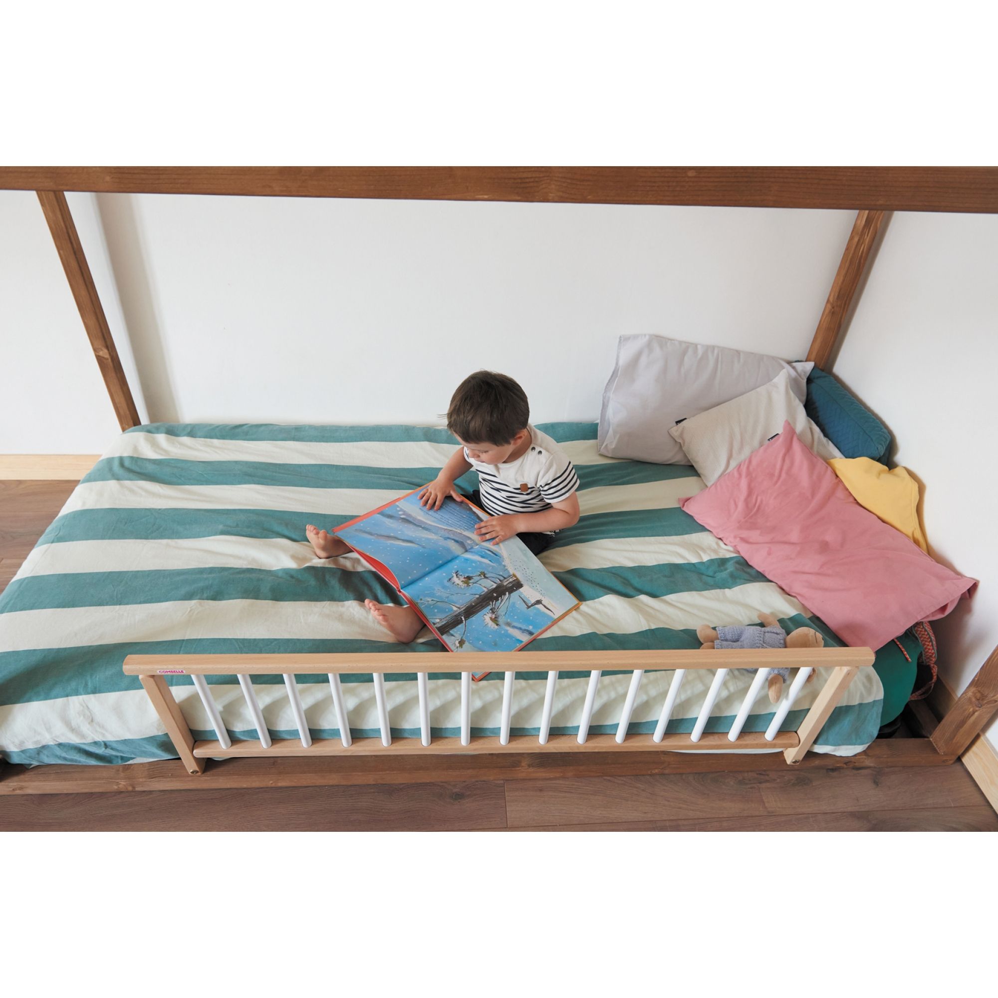 Barrière de lit pour enfant, de diamètre 18mm en finition naturel