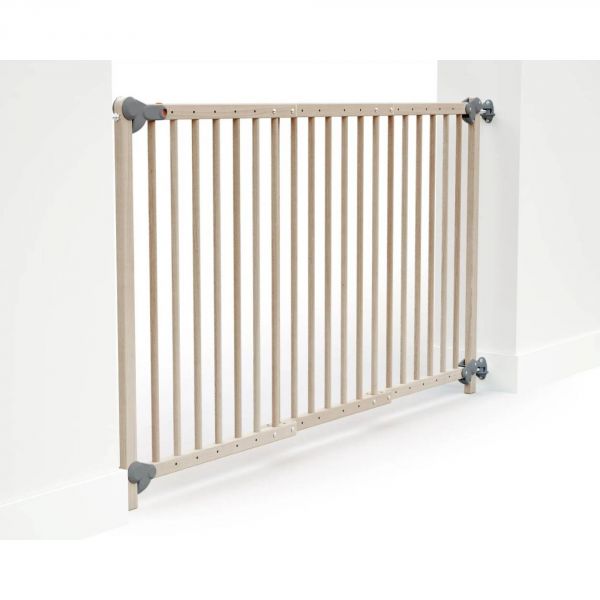 Barrière de sécurité extensible Webaby Hêtre Brut & Gris