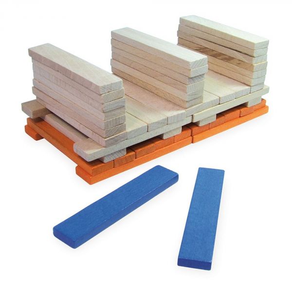 Jeu de construction en bois 100 planchettes Batibloc - Color