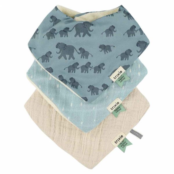 Lot de 3 bavoirs bandana Enchanting Elephant