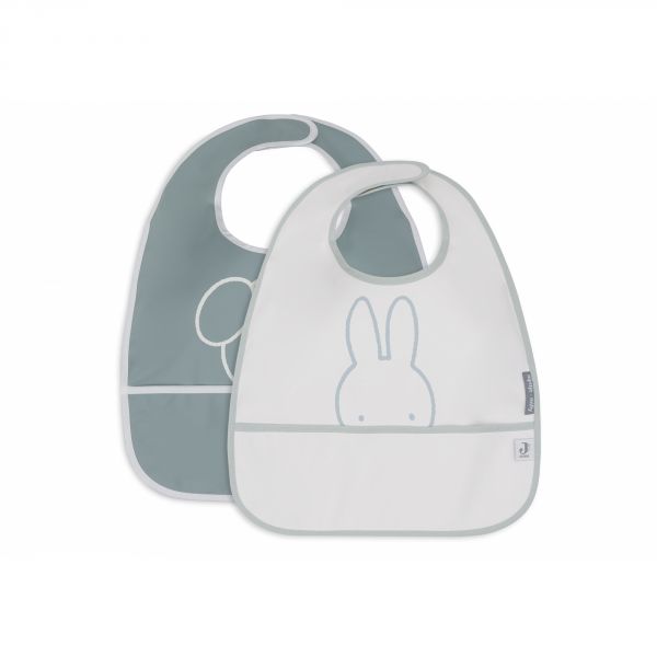 Lot de 2 bavoirs imperméables Miffy Peekaboo Sea Green