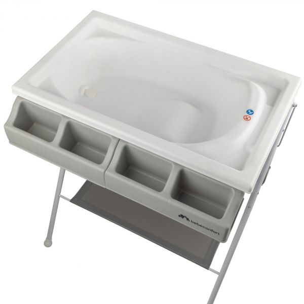 Baignoire et table à langer 2-en-1 Baltic Gray Mist