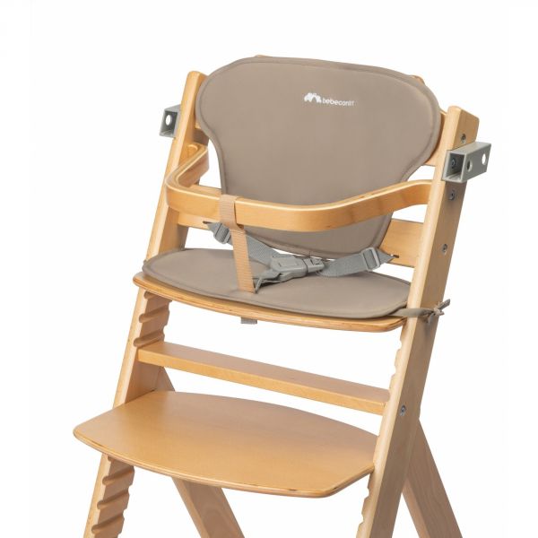 Chaise haute évolutive Timba avec coussin beige