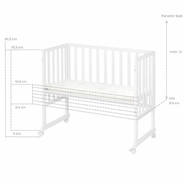 Berceau cododo 3 en 1 bois blanc avec matelas