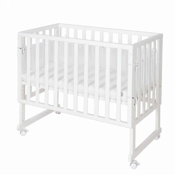 Berceau cododo 3 en 1 blanc avec matelas et barrière en maille