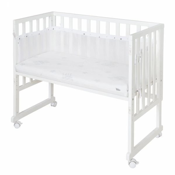 Berceau cododo 3 en 1 blanc avec matelas et barrière en maille