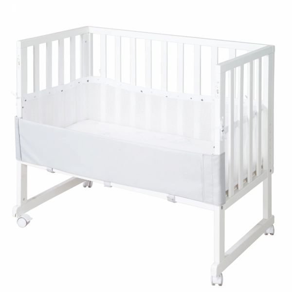 Berceau cododo 3 en 1 blanc avec matelas et barrière en maille