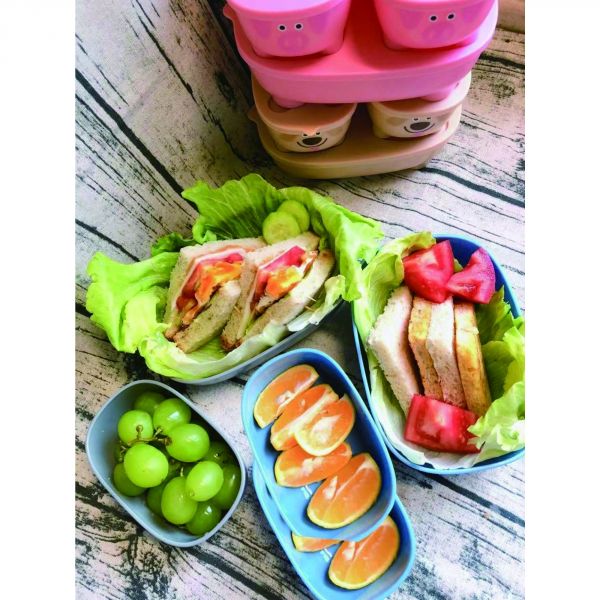 Lot de 3 lunch box empilables Bentomal Beige Chien