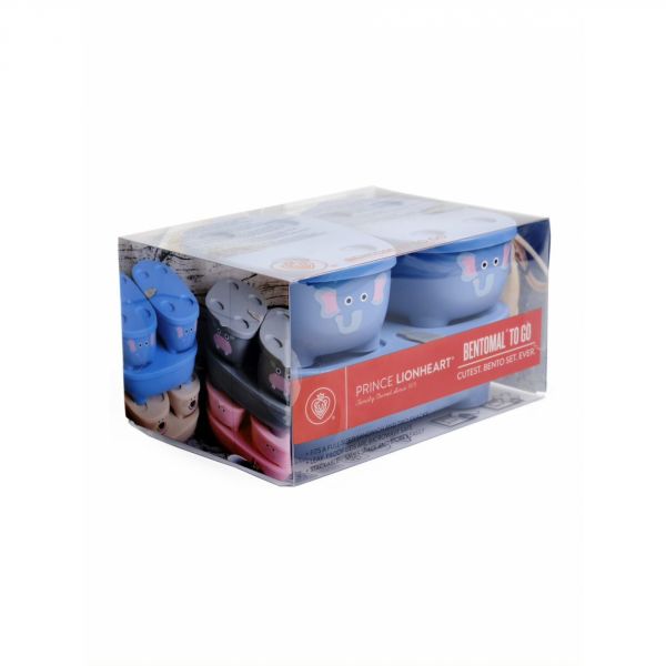 Lot de 3 lunch box empilables Bentomal Bleu Éléphant