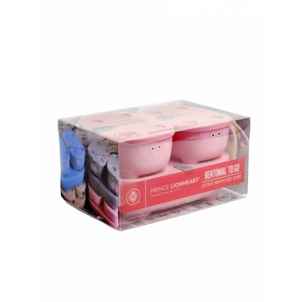 Lot de 3 lunch box empilables Bentomal Rose Cochon