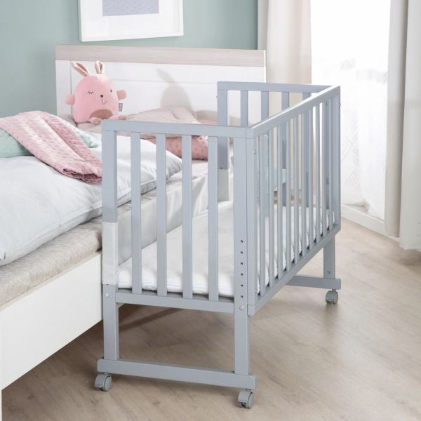 Berceau cododo 3 en 1 bois gris avec matelas et nid