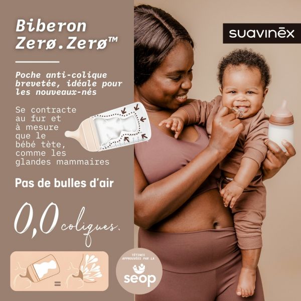 Biberon anti colique 180 ml Zerø.Zerø Taille unique Spéciale Allaitement Deep