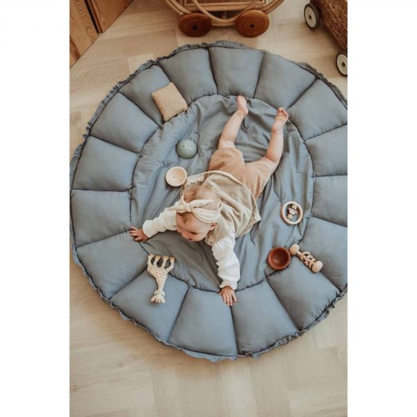 Tapis de jeu bébé 3 en 1 Organic Bloom Dusty Blue