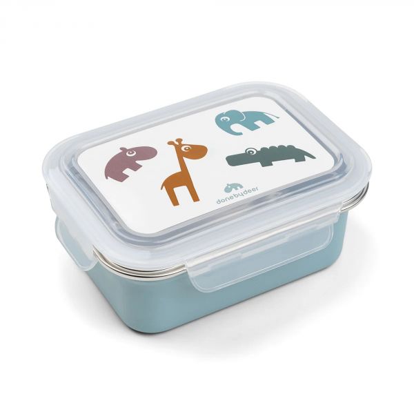 Lunch box enfant inox Deer friends bleu