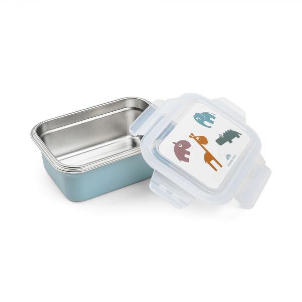 Lunch box enfant inox Deer friends bleu