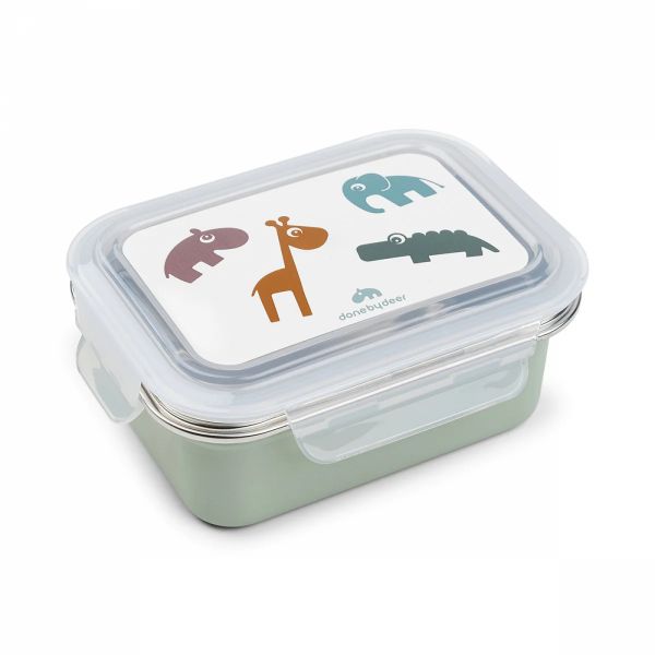 Lunch box enfant inox Deer friends vert