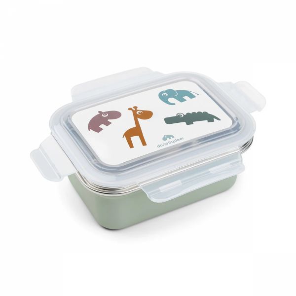 Lunch box enfant inox Deer friends vert