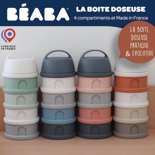 Boîte doseuse empilable 4 compartiments - Cotton white / Terracotta