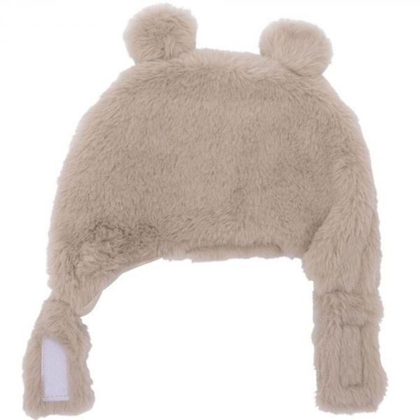 Bonnet Ours en fausse fourrure angora - beige 12/18 mois