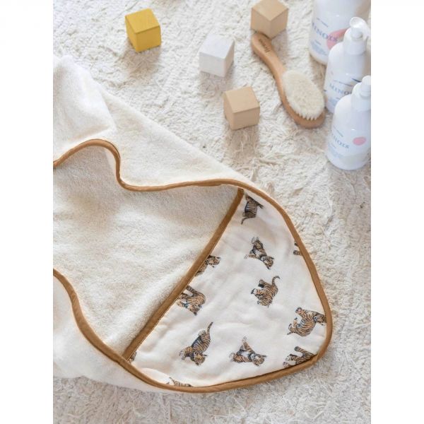 Cape de bain bébé Tea Tigre Brown