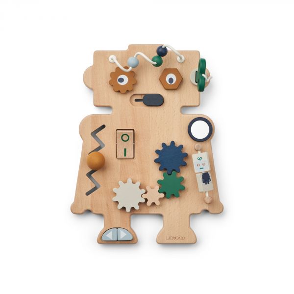 Tableau d'activités en bois Carola Robot Indigo blue multi mix