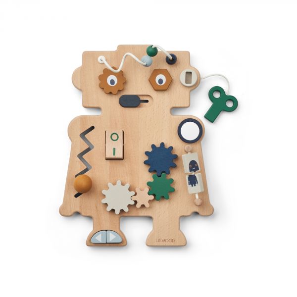 Tableau d'activités en bois Carola Robot Indigo blue multi mix