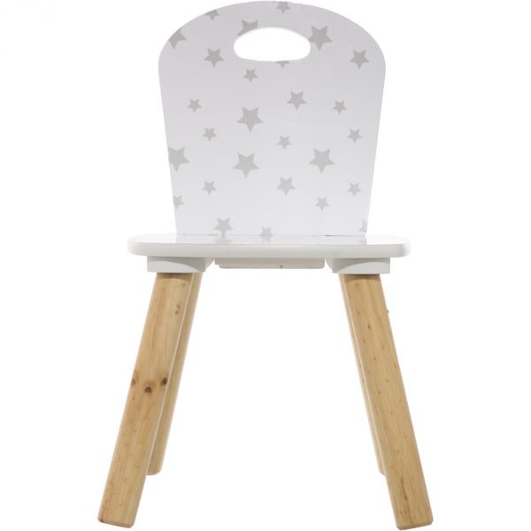 Chaise enfant Douceur Blanche étoiles grises