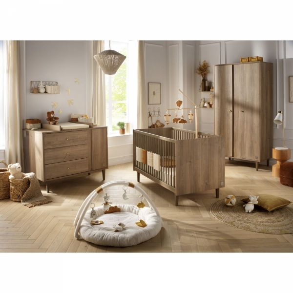 Chambre bébé duo lit little big bed + commode Mokka