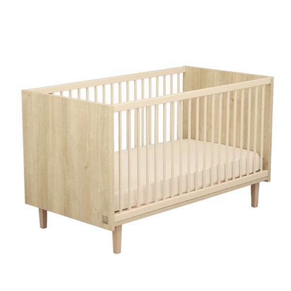 Chambre bébé duo lit little big bed + commode 3 tiroirs Paloma bois