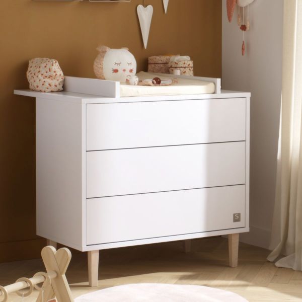 Chambre bébé duo lit little big bed + commode 3 tiroirs Paloma