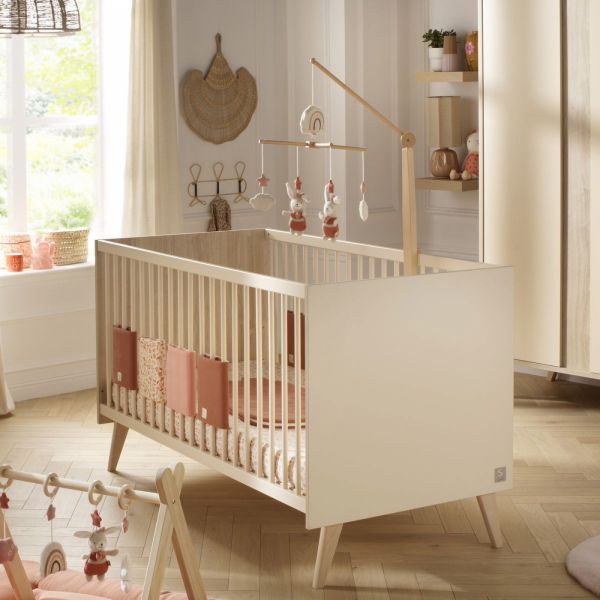 Chambre bébé trio lit little big bed + commode 3 tiroirs + armoire Melinee