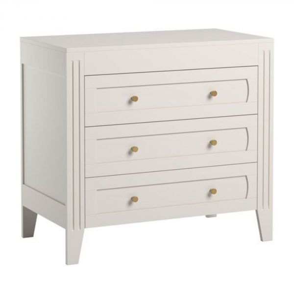 Chambre duo lit 70x140 + commode blanc - Collection Milenne by Vox