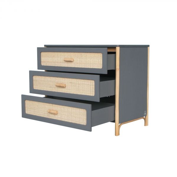 Chambre Duo Océania Silex Lit 60x120 cm + Commode