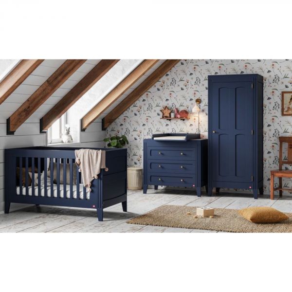 Chambre trio lit 70x140 + commode + armoire indigo - Collection Milenne by Vox