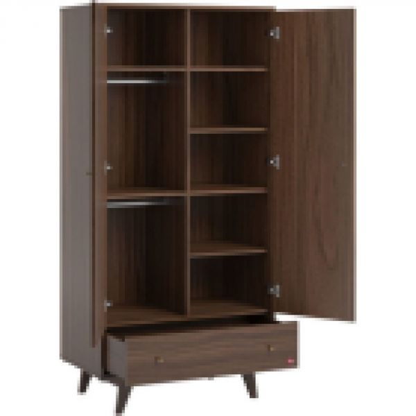 Chambre TRIO Mid ll Lit 70x140 + Commode + Armoire Noix - Vox