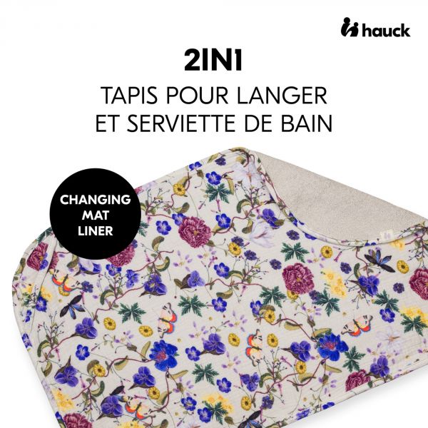 Serviette à langer pour matelas à langer Beige Floral