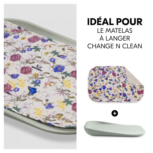 Serviette à langer pour matelas à langer Beige Floral