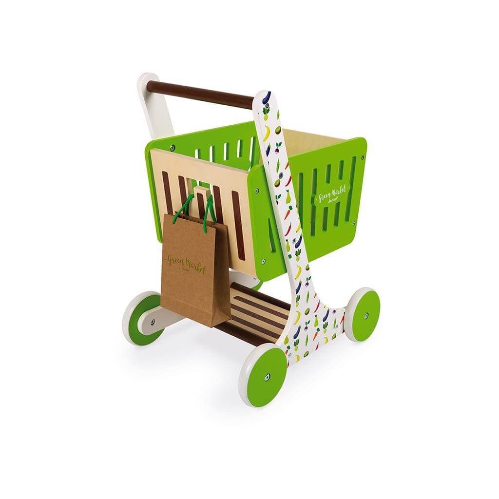 Janod Chariot De Mache En Bois Green Market Made In Bebe