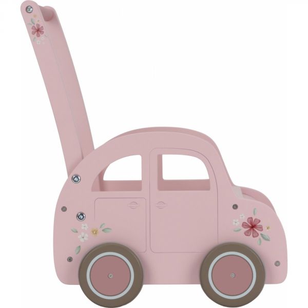 Chariot de marche voiture en bois FSC - Rose