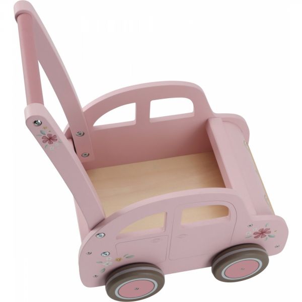 Chariot de marche voiture en bois FSC - Rose