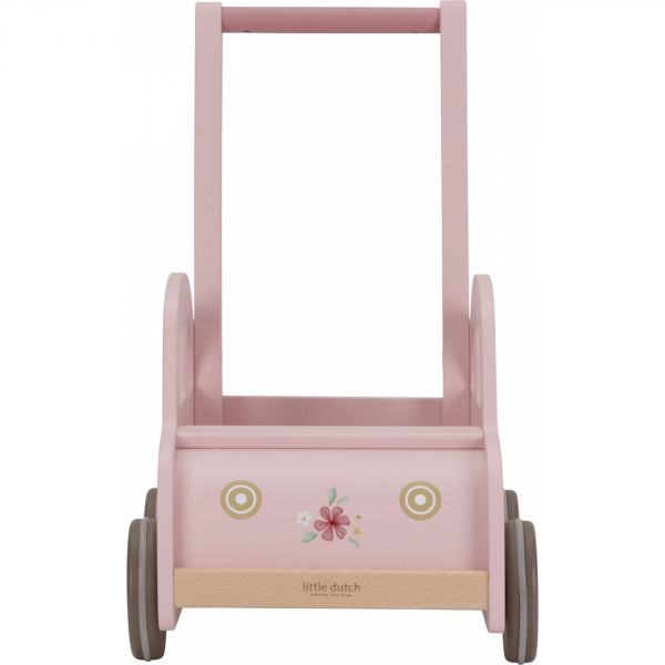 Chariot de marche voiture en bois FSC - Rose