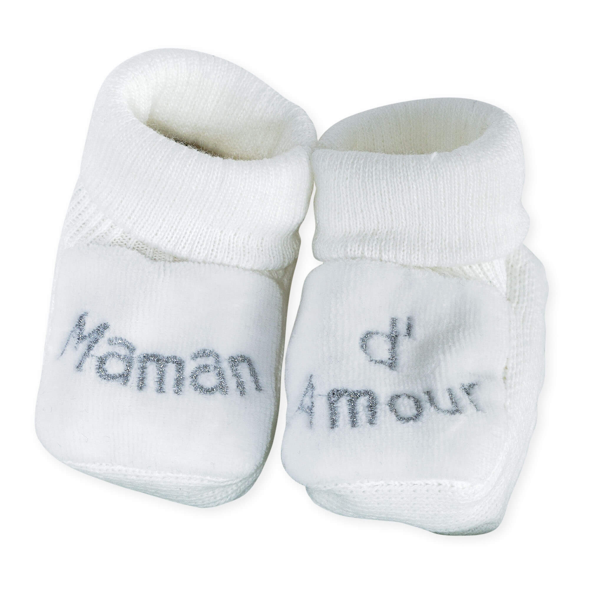 Trois Kilos Sept Chaussons Maman D Amour Blanc Made In Bebe