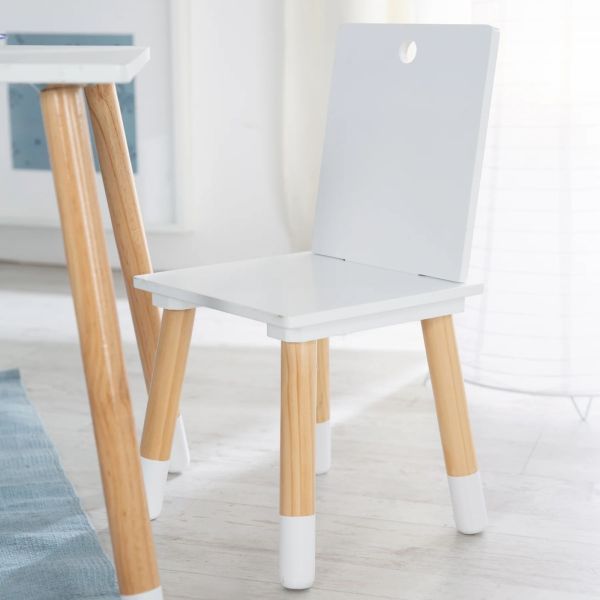 Ensemble table et chaises enfant blanc laqué