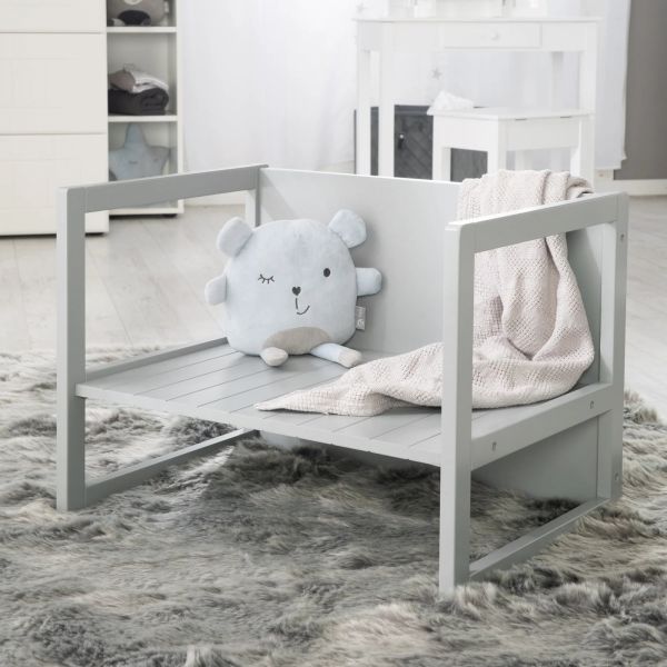 Ensemble tabourets et banc enfant gris