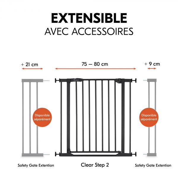 Barrière d'escalier clear Step 2 Black