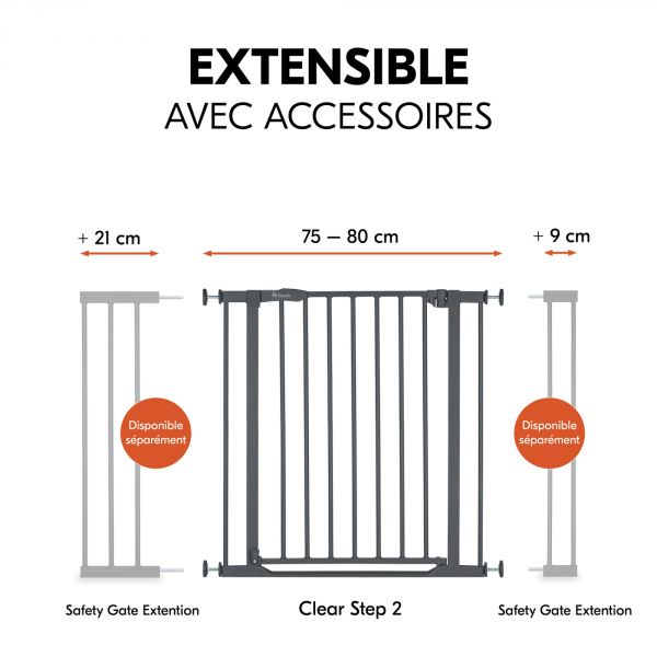 Barrière d'escalier Clear Step 2 Dark-Grey